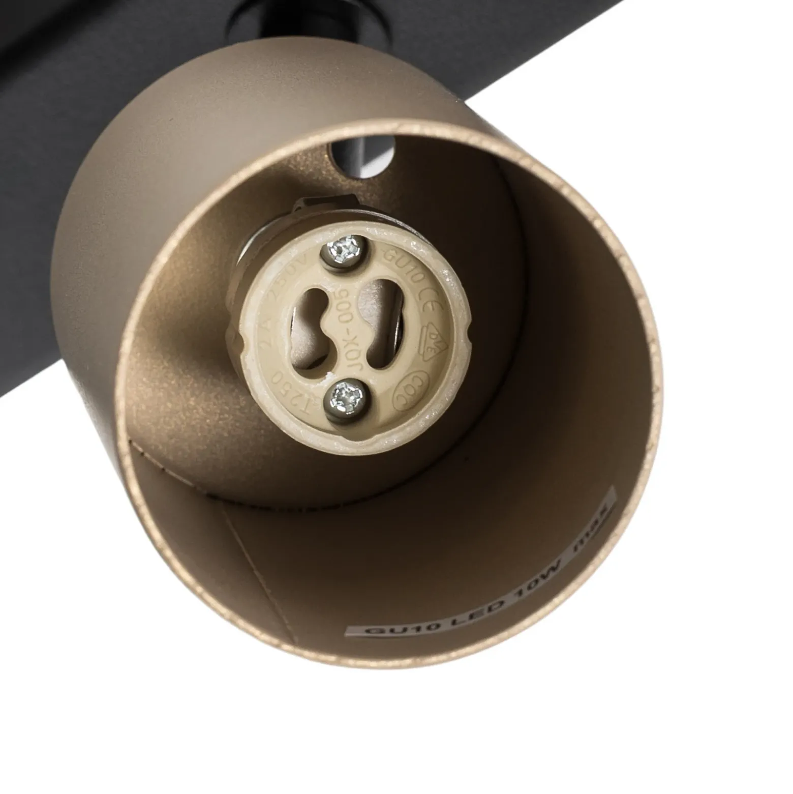 Downlight Zoom, 4 luces, negro/dorado