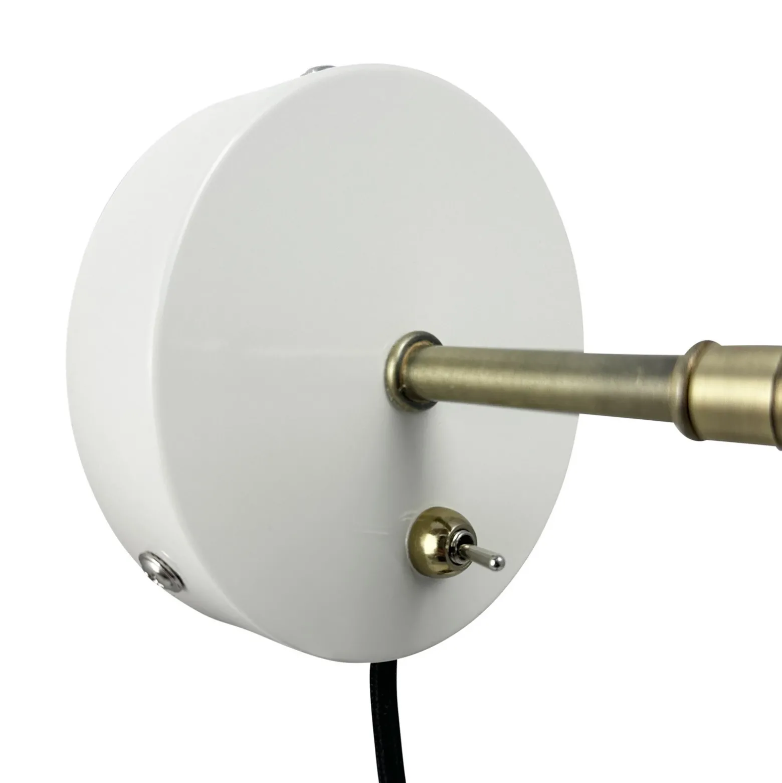 Dyberg Larsen Aplique de pared Sleep, blanco masilla, Ø 15 cm, acero