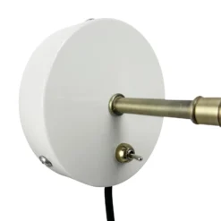Dyberg Larsen Aplique de pared Sleep, blanco masilla, Ø 15 cm, acero