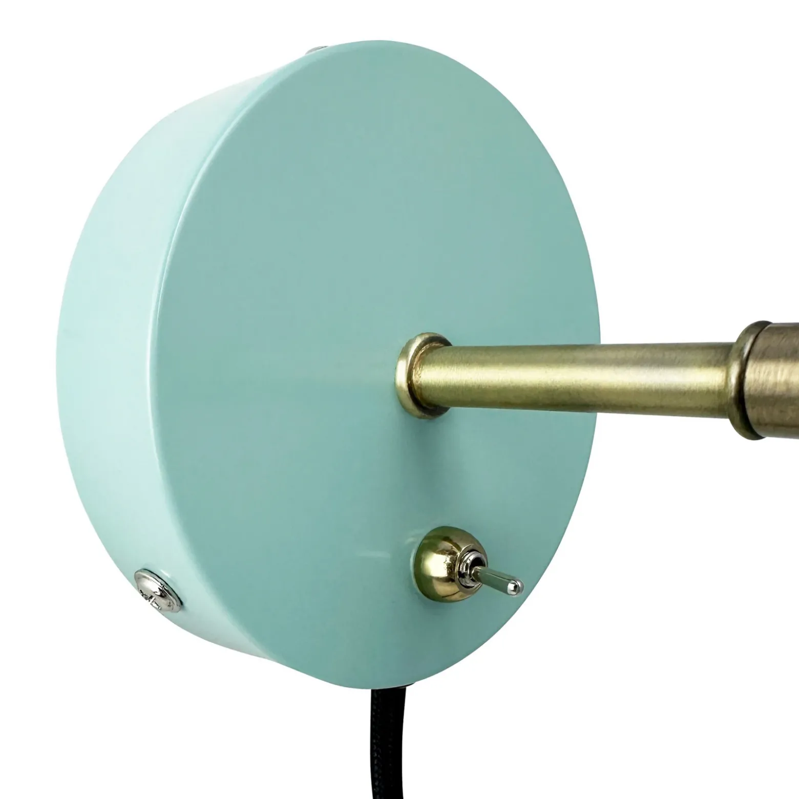 Dyberg Larsen aplique de pared Sleep, verde menta, Ø 15 cm, acero