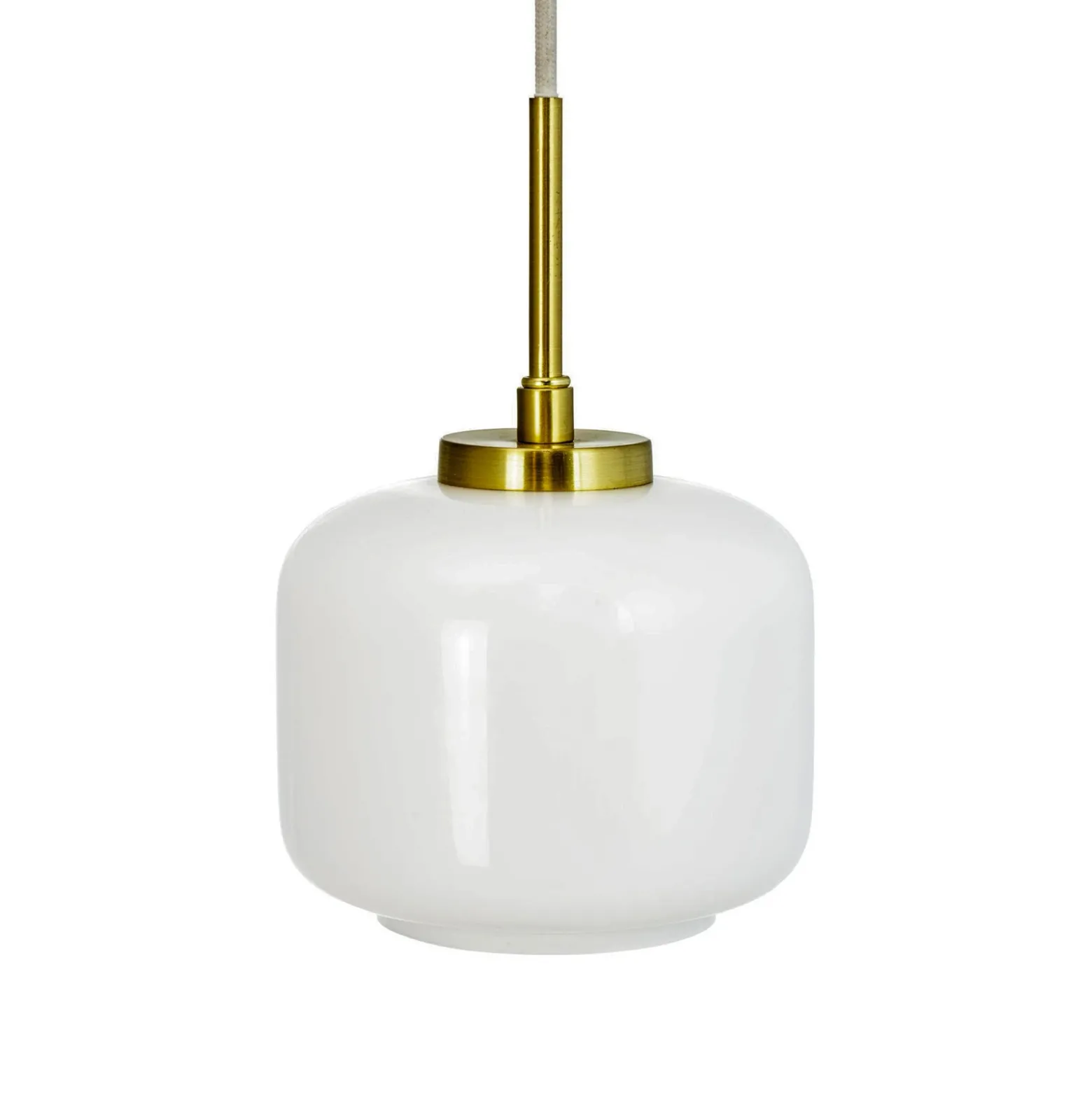 Dyberg Larsen Arp lámpara colgante, color latón, cristal, Ø 15 cm