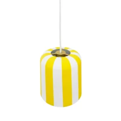 Dyberg Larsen Gry lámpara colgante, amarillo/blanco, Ø 20 cm, metal