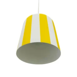 Dyberg Larsen Gry lámpara colgante, amarillo/blanco, Ø 20 cm, metal