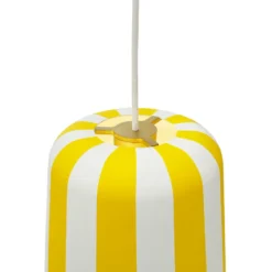 Dyberg Larsen Gry lámpara colgante, amarillo/blanco, Ø 20 cm, metal