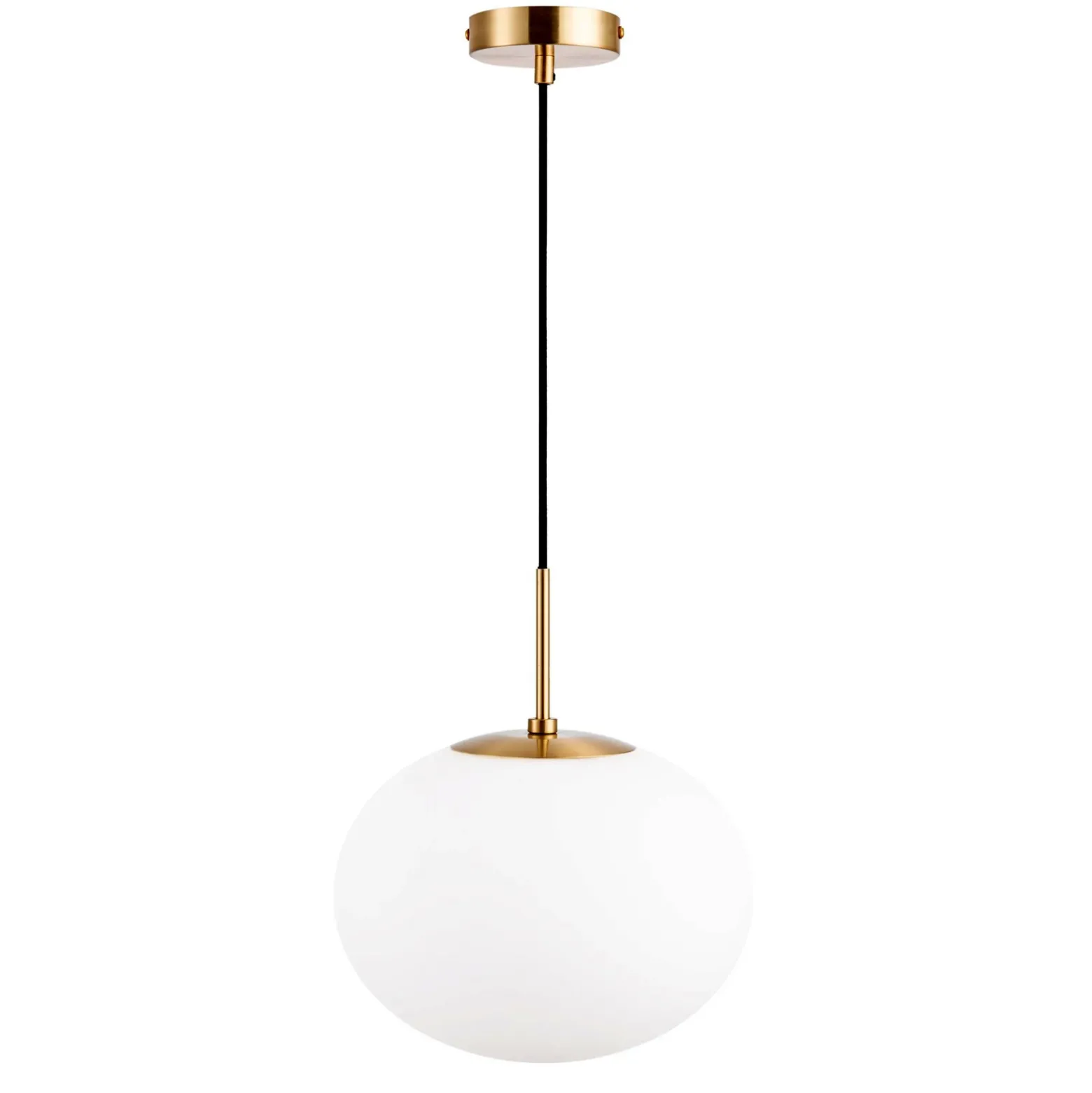 Dyberg Larsen Lámpara colgante Princess, ópalo/latón, Ø 28 cm