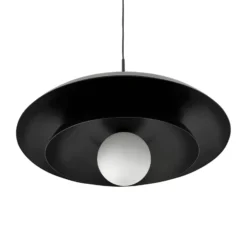 Dyberg Larsen lámpara colgante Ava, negro, metal, Ø 44 cm