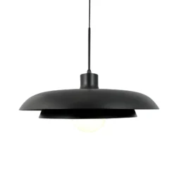 Dyberg Larsen lámpara colgante Ava, negro, metal, Ø 44 cm