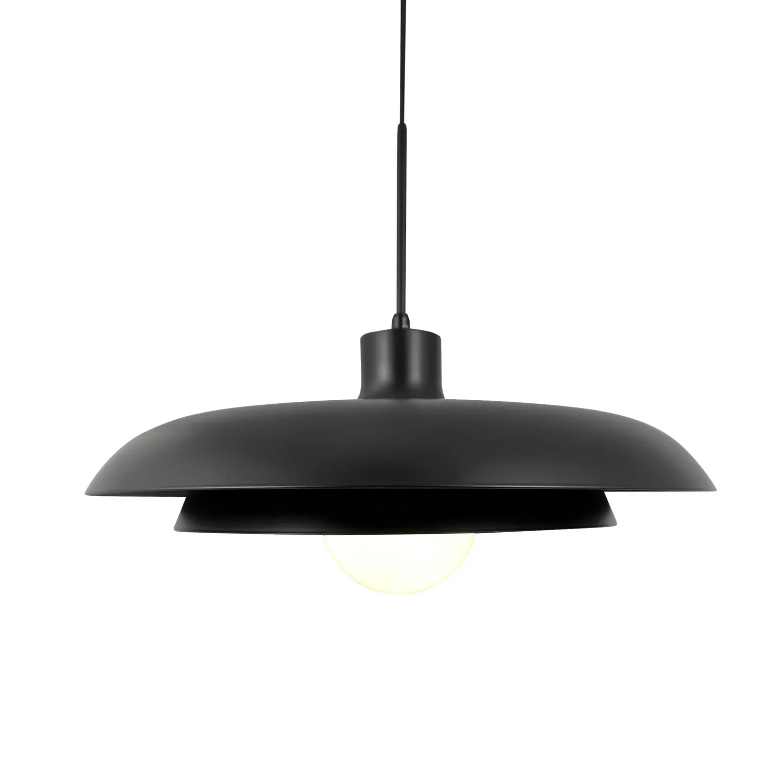 Dyberg Larsen lámpara colgante Ava, negro, metal, Ø 44 cm