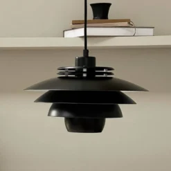 Dyberg Larsen lámpara colgante Ejka mini, negra, Ø 30 cm, metal