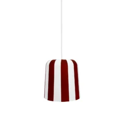 Dyberg Larsen lámpara colgante Gry, rojo oscuro/blanco, Ø 20 cm