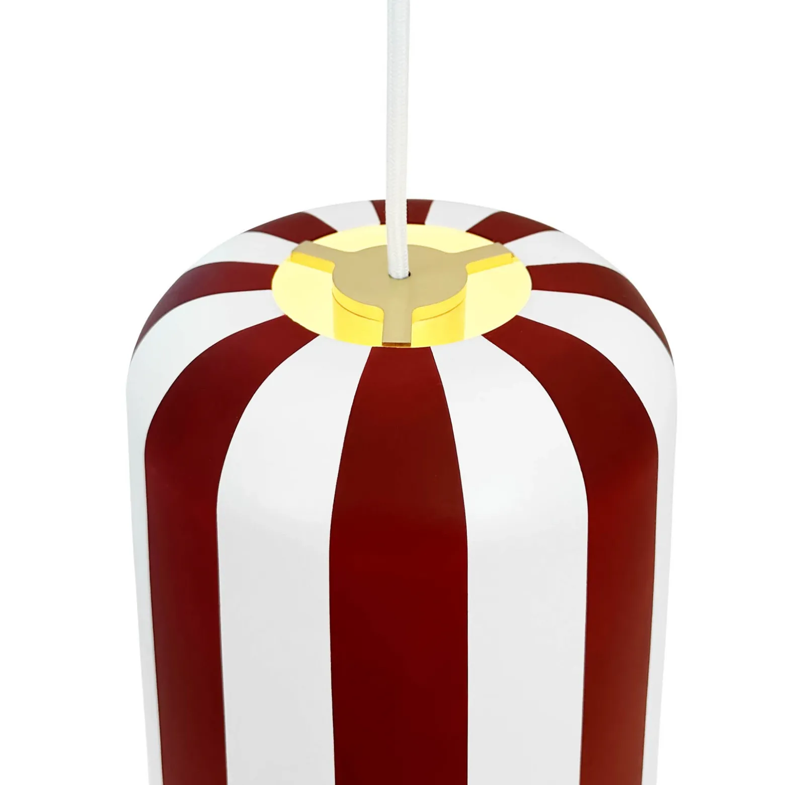 Dyberg Larsen lámpara colgante Gry, rojo oscuro/blanco, Ø 20 cm