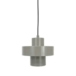 Dyberg Larsen lámpara colgante Stoke, gris, Ø 20 cm, metal