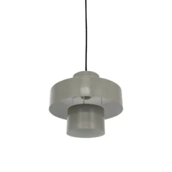 Dyberg Larsen lámpara colgante Stoke, gris, Ø 20 cm, metal