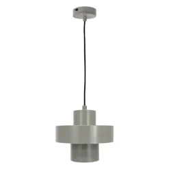 Dyberg Larsen lámpara colgante Stoke, gris, Ø 20 cm, metal