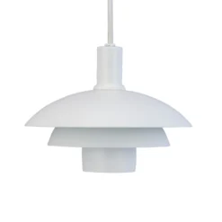 Dyberg Larsen Lámpara colgante Morph, blanca, altura 32 cm, metal