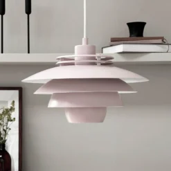 Dyberg Larsen lámpara colgante Ejka mini, rosa, Ø 30 cm, metal