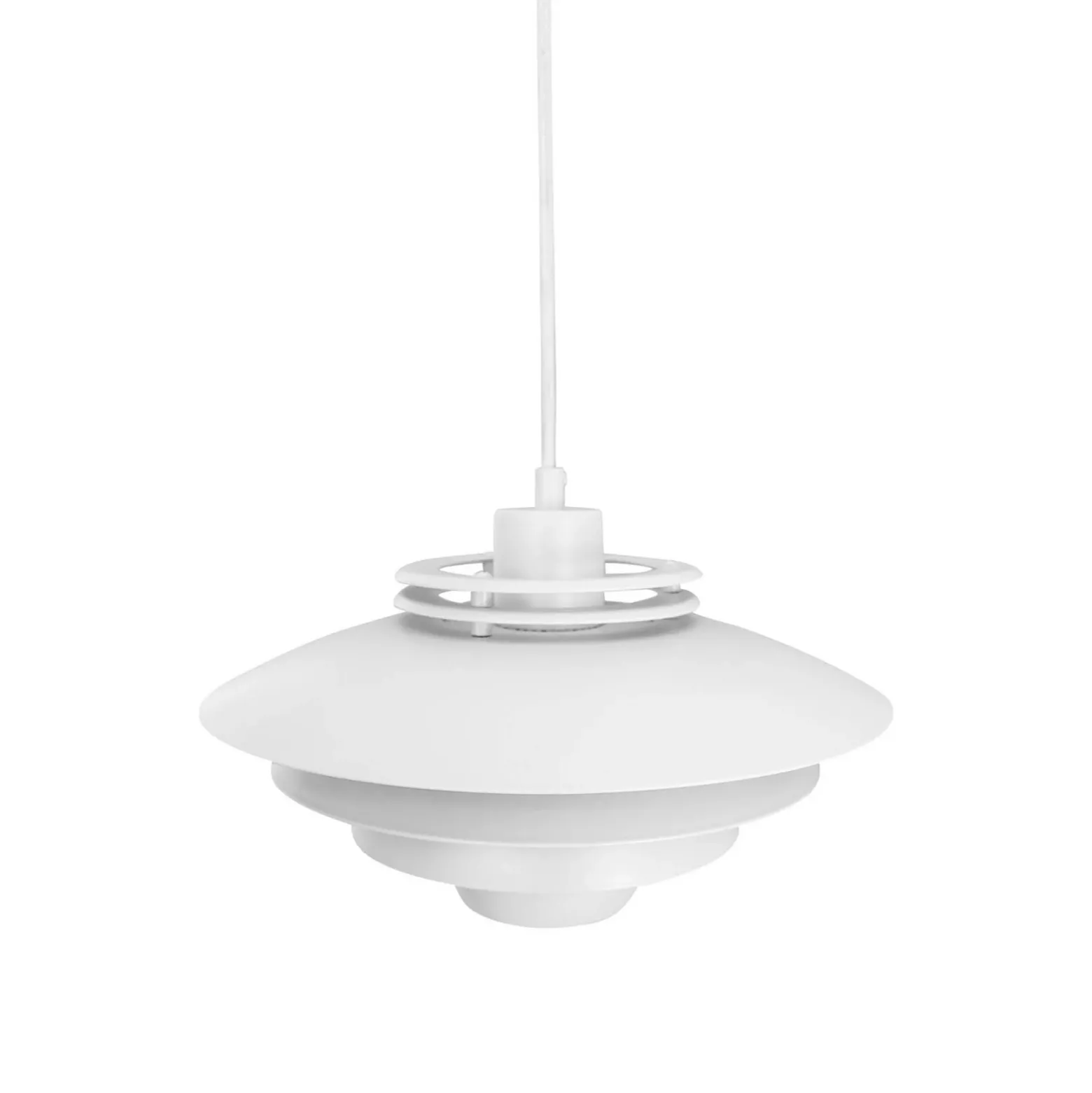 Dyberg Larsen lámpara colgante Ejka mini, blanca, Ø 30 cm, metal