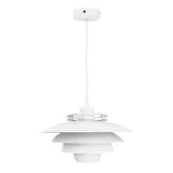 Dyberg Larsen lámpara colgante Ejka mini, blanca, Ø 30 cm, metal