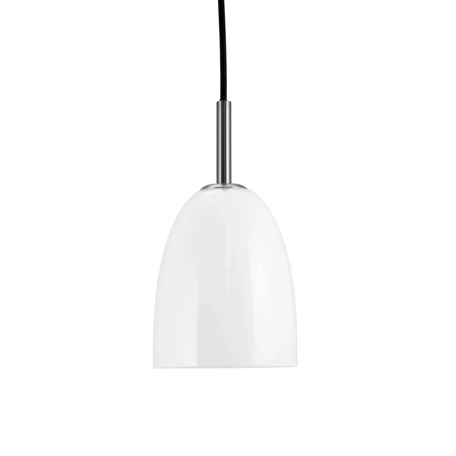 Dyberg Larsen lámpara colgante Jazz opal/acero, Ø 12 cm, cristal