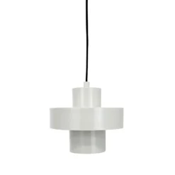 Dyberg Larsen lámpara colgante Stoke, blanco masilla, Ø 20 cm, metal
