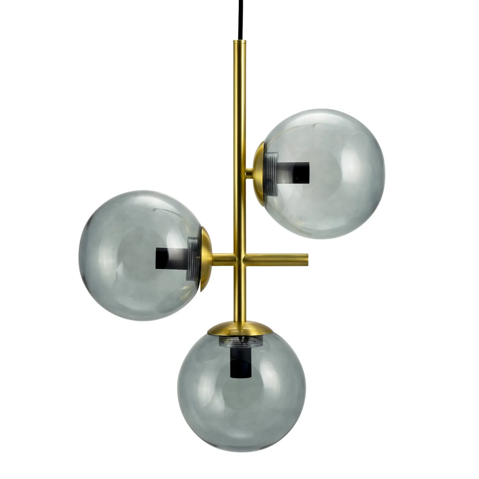 Dyberg Larsen Lámpara colgante Como, 3 luces, latón