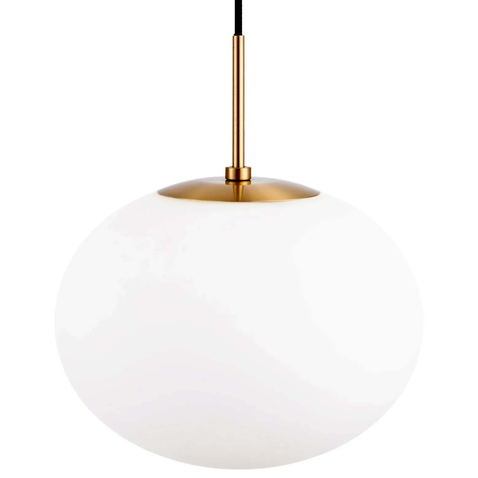 Dyberg Larsen Lámpara colgante Princess, ópalo/latón, Ø 28 cm