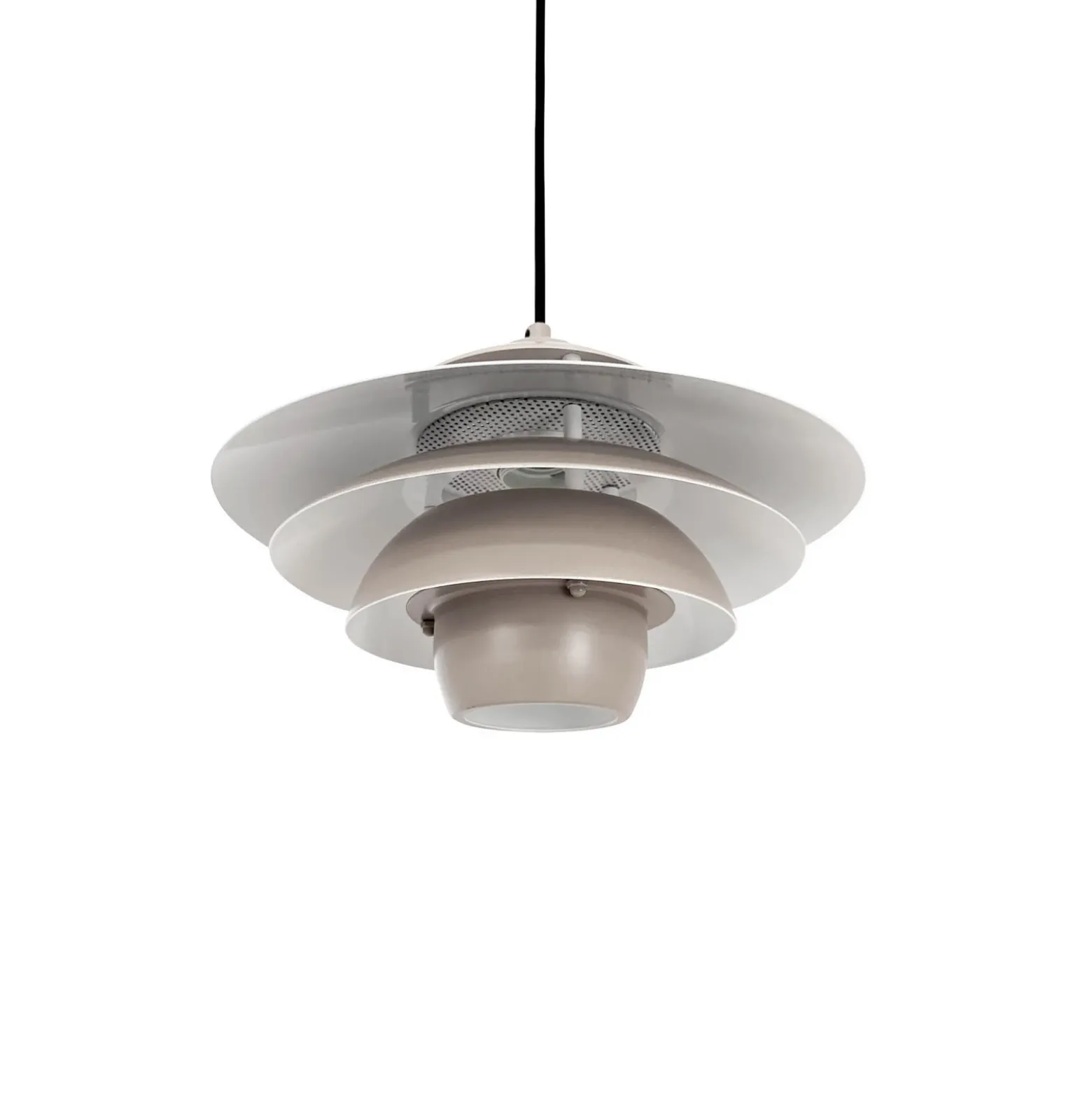 Dyberg Larsen lámpara colgante Ejka mini, beige, Ø 30 cm, metal
