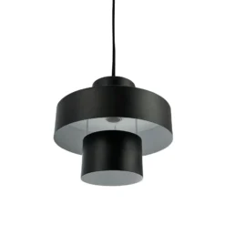 Dyberg Larsen lámpara colgante Stoke, negro, Ø 20 cm, metal