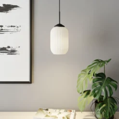 Dyberg LARSEN Lámpara colgante de cristal Riflet, Ø 14 cm