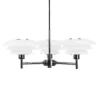 Dyberg Larsen lámpara de araña DL20, opal/cromo, Ø 50 cm, 3 luces.