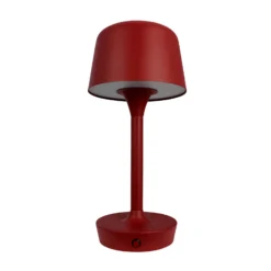 Dyberg Larsen Lámpara de mesa LED recargable Flow, roja, altura 25 cm