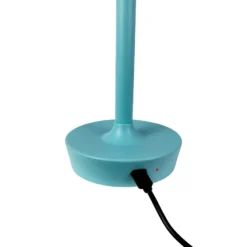 Dyberg Larsen Lámpara de mesa LED recargable Flow, azul claro, altura 25 cm