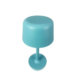 Dyberg Larsen Lámpara de mesa LED recargable Flow, azul claro, altura 25 cm