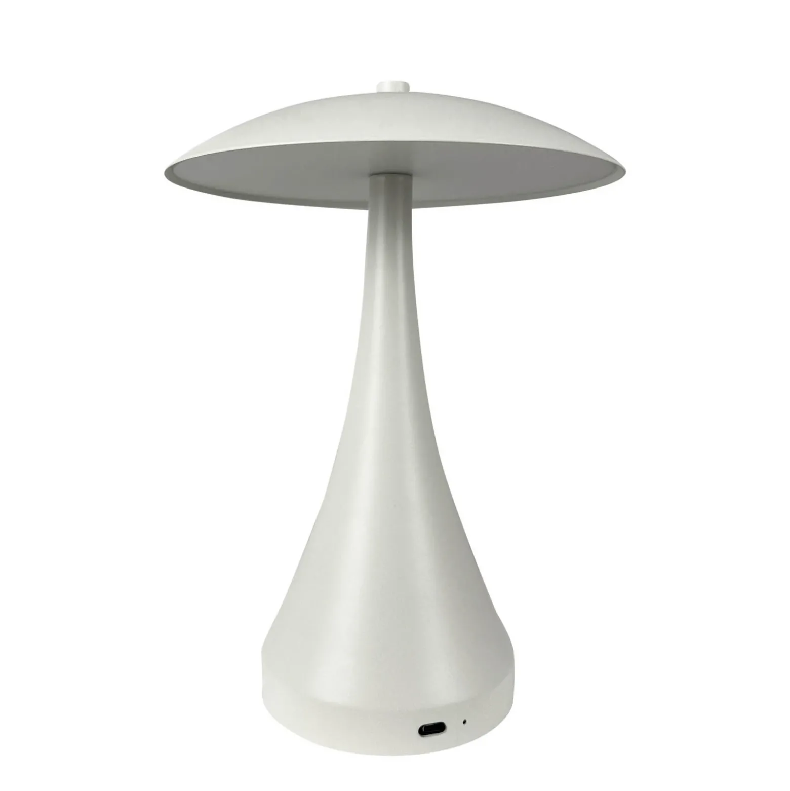 Dyberg Larsen Lámpara de mesa LED recargable Vienna, color crema, altura