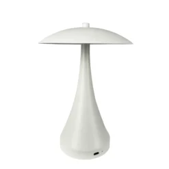 Dyberg Larsen Lámpara de mesa LED recargable Vienna, color crema, altura