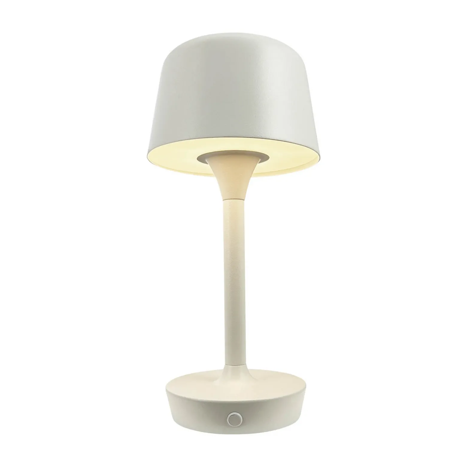 Dyberg Larsen lámpara de mesa LED recargable Flow, crema, altura 25 cm