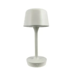 Dyberg Larsen lámpara de mesa LED recargable Flow, crema, altura 25 cm