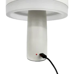 Dyberg Larsen Lámpara de mesa LED recargable Porter, blanca, altura 16 cm
