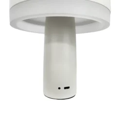 Dyberg Larsen Lámpara de mesa LED recargable Porter, blanca, altura 16 cm