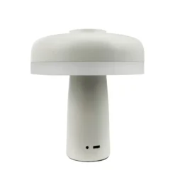 Dyberg Larsen Lámpara de mesa LED recargable Porter, blanca, altura 16 cm