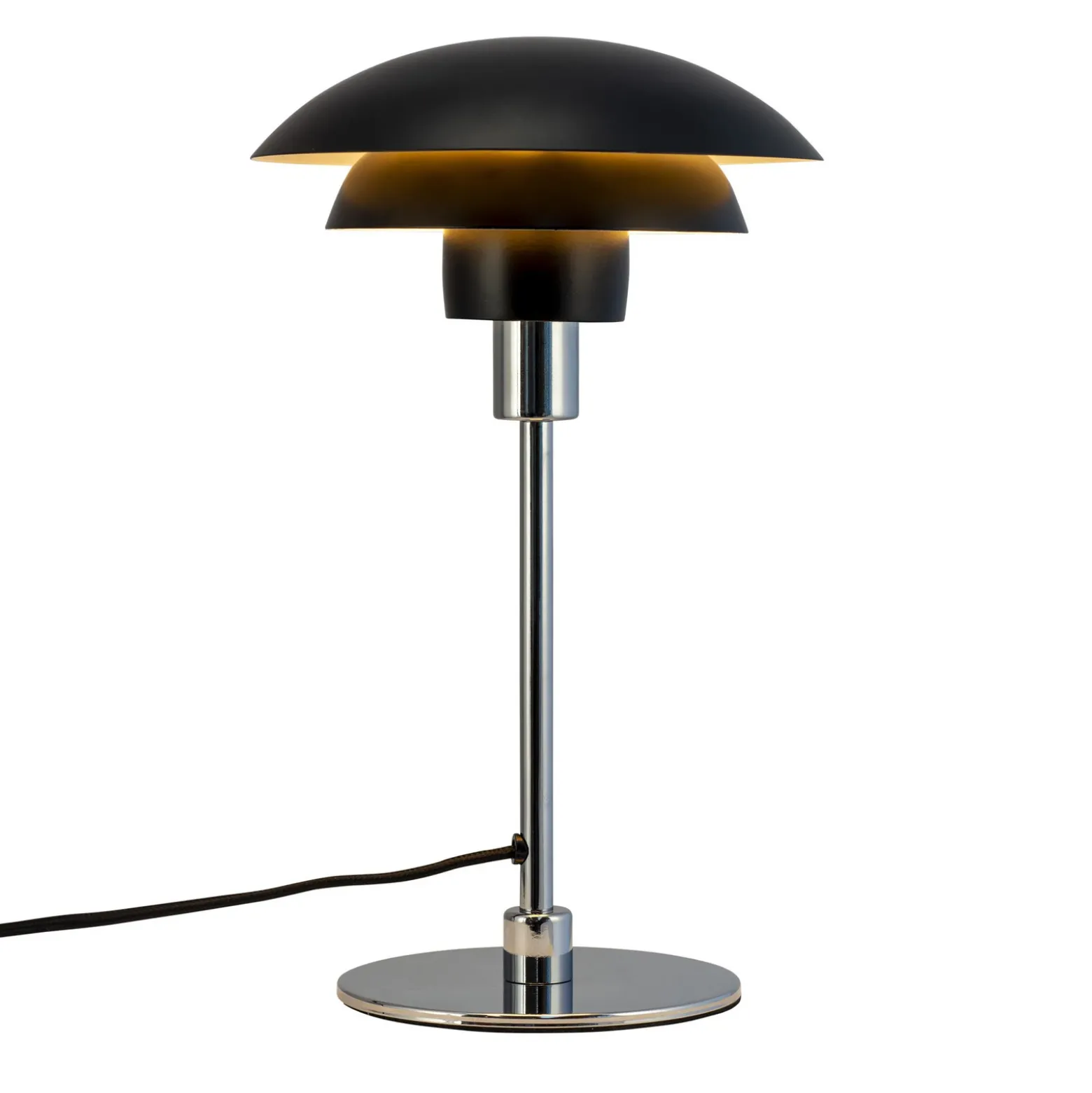 Dyberg Larsen, lámpara de mesa Morph, negra, altura 35 cm, metal