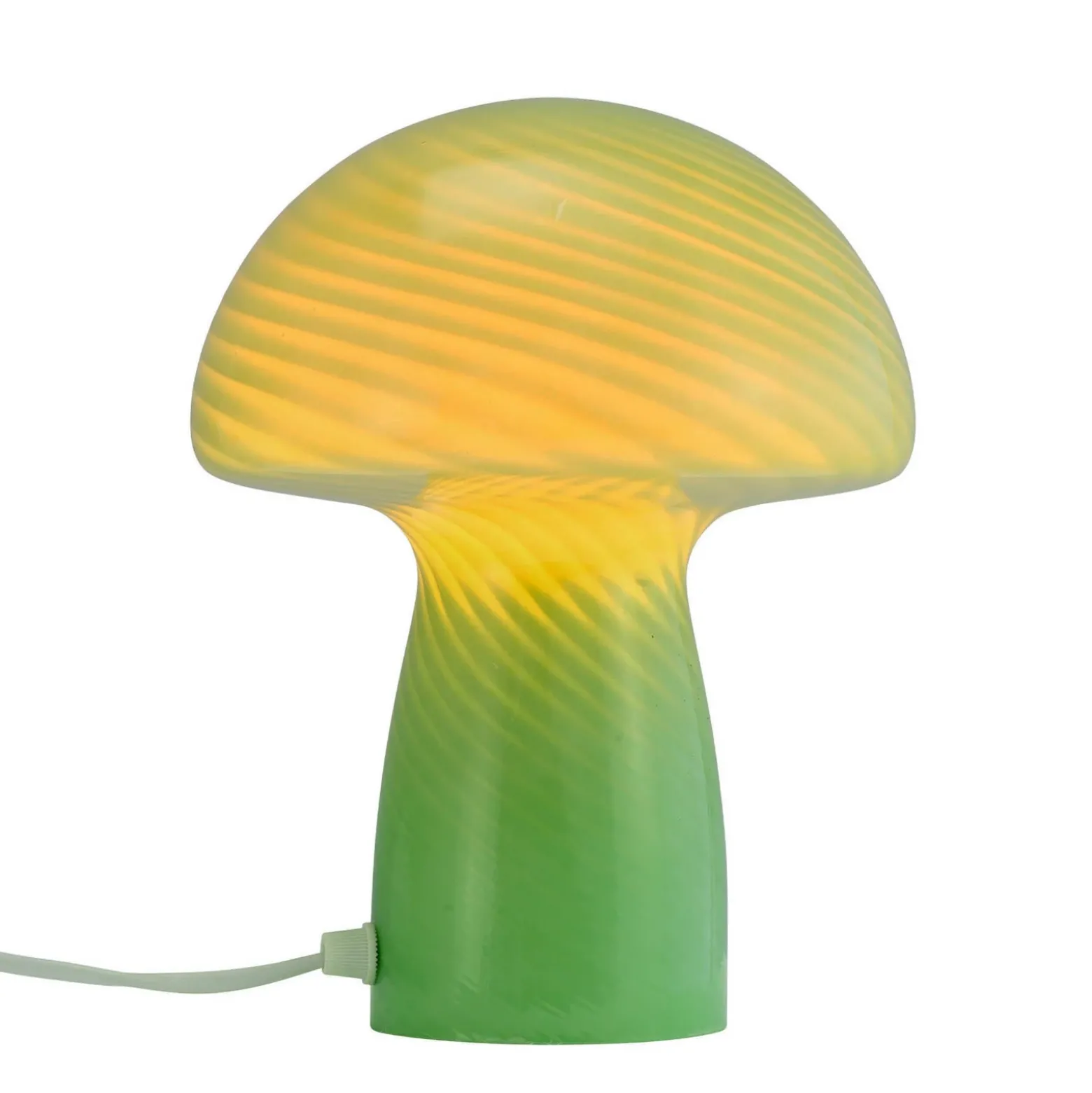 Dyberg Larsen Lámpara de mesa Mushroom, verde, altura 23 cm, cristal