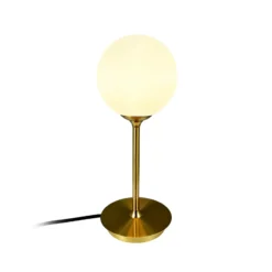 Dyberg Larsen lámpara de mesa Sia, color ópalo/latón, altura 12 cm