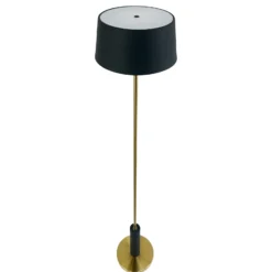 Dyberg Larsen Lámpara de pie LED recargable Yoyo, negra, altura 125 cm