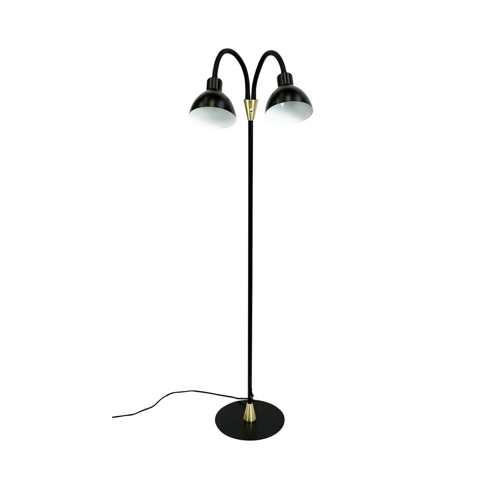 Dyberg Larsen Lámpara de pie Lilje, negro, altura 135 cm, 2 luces.