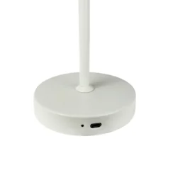 Dyberg Larsen Stockholm lámpara de mesa recargable, blanco perla