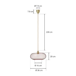 EBB & FLOW Horizon lámpara colgante rosa-oro Ø36cm