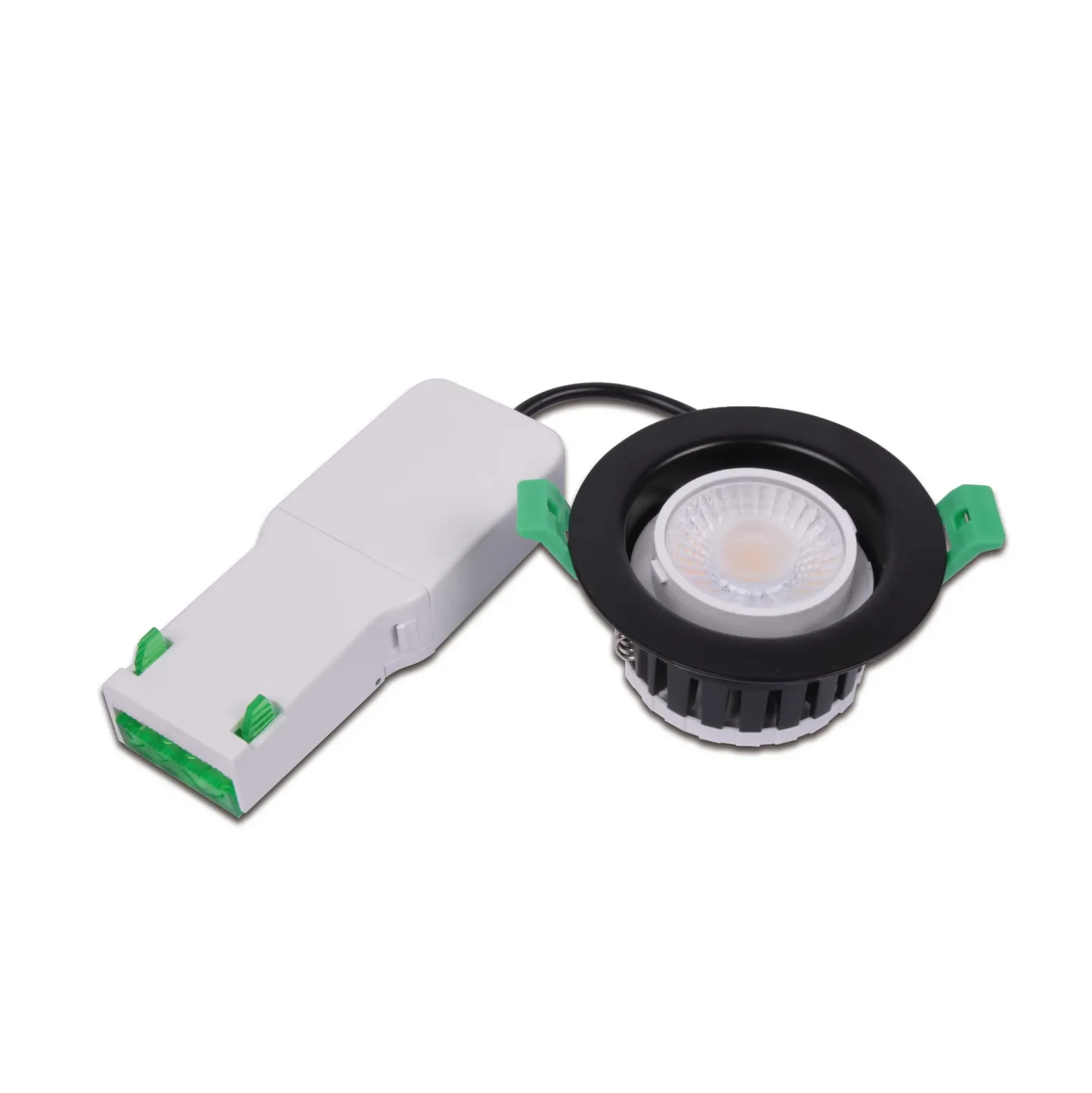 Eco R 68 foco empotrable LED, cromo, Ø 9 cm, metal, IP65 CCT
