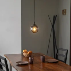 Efe 2155 lámpara colgante, pantalla de cristal ahumado, Ø15cm