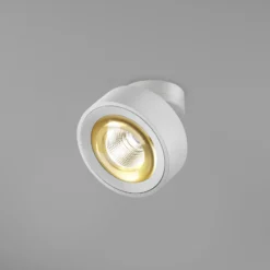 Egger DLS Foco LED Clippo Optic, blanco/oro, Ø 12 cm, DTW